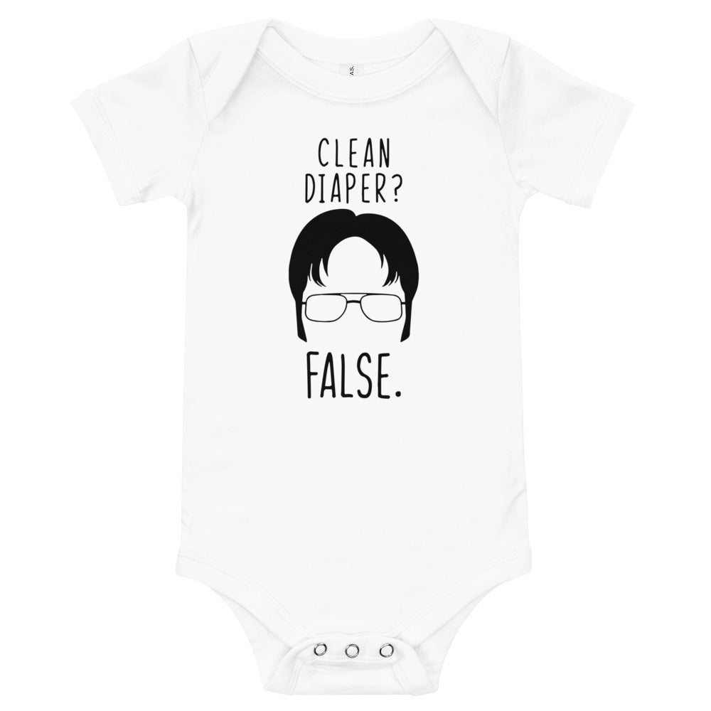 Clean Diaper? False - Baby Onesie-Moneyline