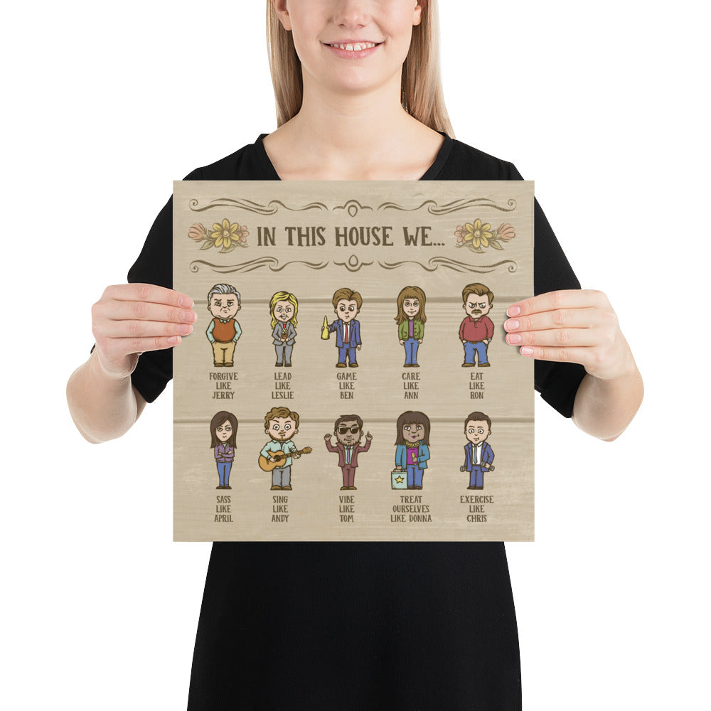 Parks & Rec House Rules Poster