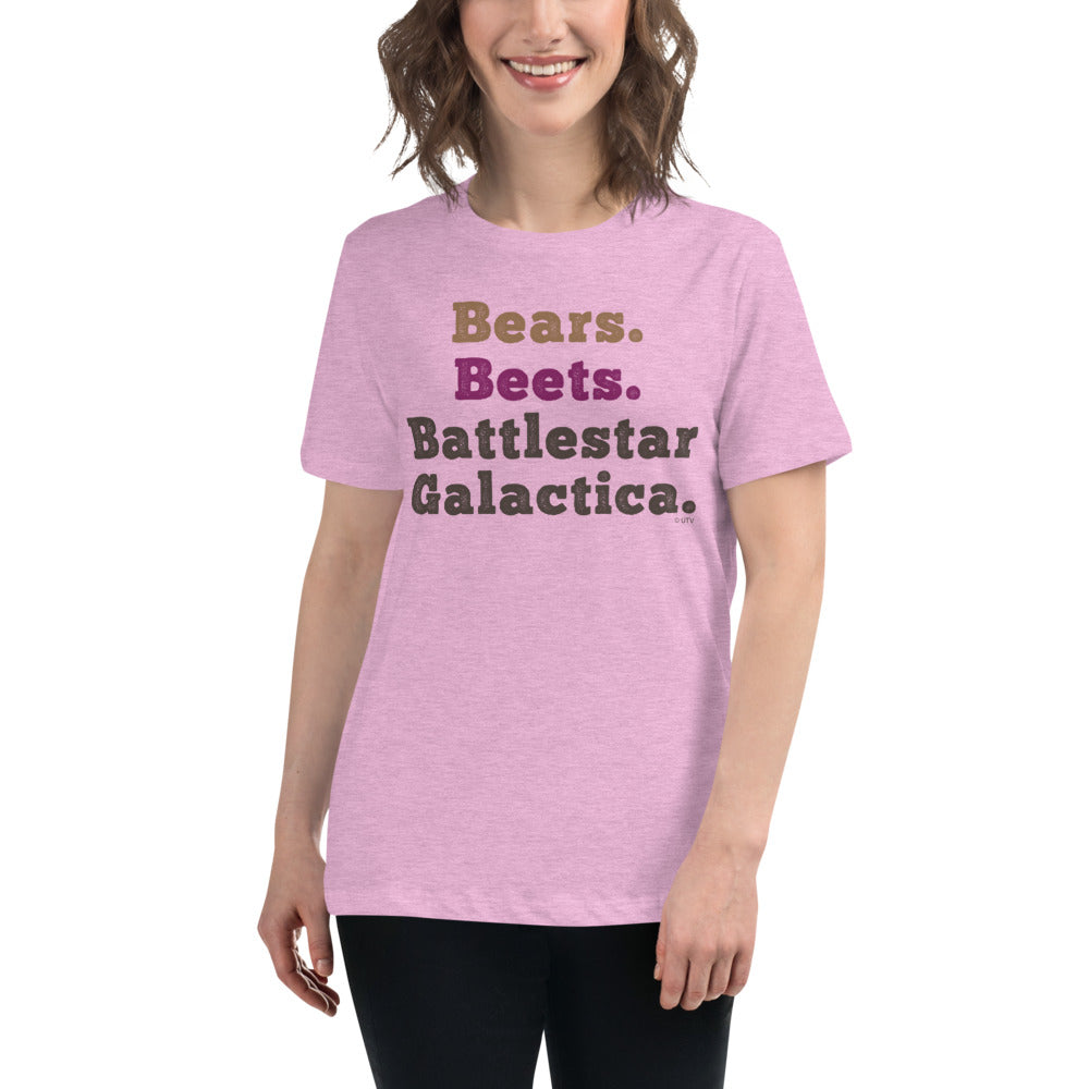 Bears. Beets. BSG. V2 Women's Relaxed T-Shirt-Moneyline