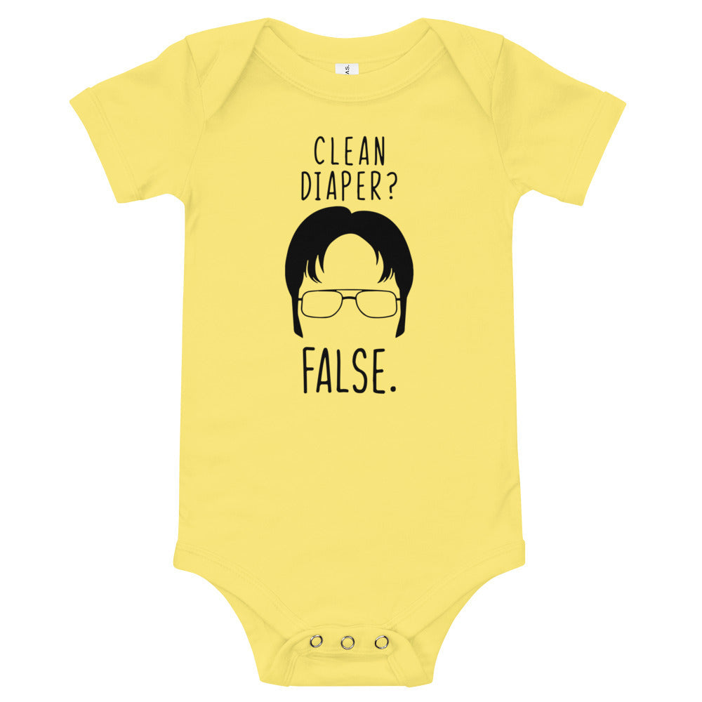 Clean Diaper? False - Baby Onesie-Moneyline
