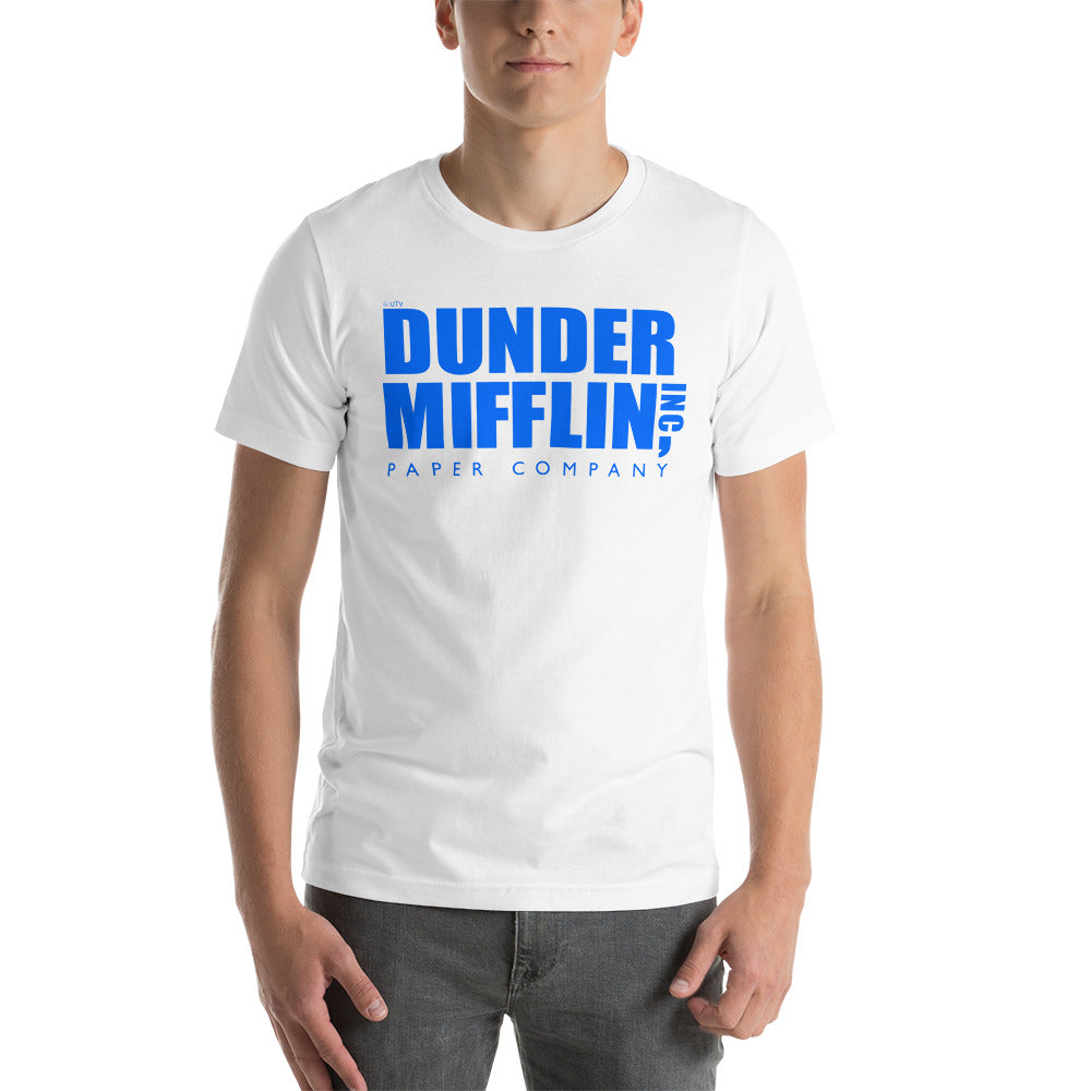 Dunder Mifflin Logo Blue T-Shirt-Moneyline