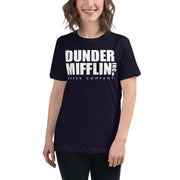 Dunder Mifflin Logo Women's Relaxed T-Shirt-Moneyline