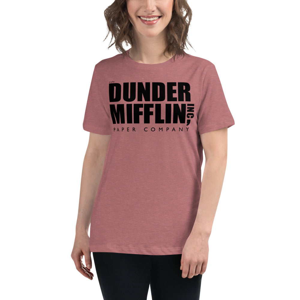 Dunder Mifflin Logo Women's Relaxed T-Shirt-Moneyline