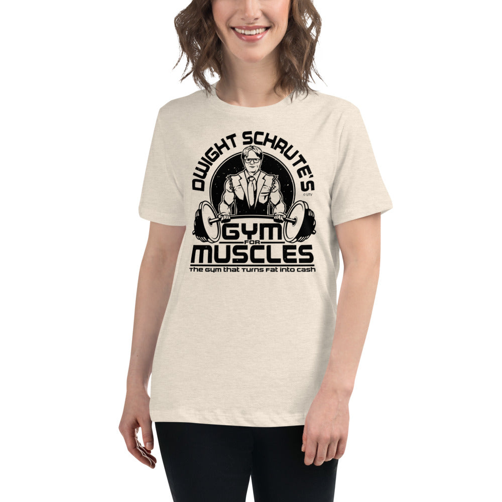 Dwight Schrute's Gym For Muscles Women's Relaxed T-Shirt-Moneyline