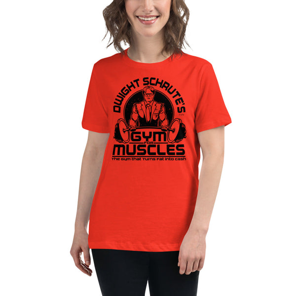 Dwight Schrute's Gym For Muscles Women's Relaxed T-Shirt-Moneyline
