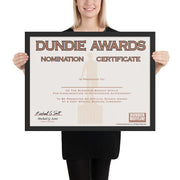 Dundie Awards Nomination Certificate - Framed Poster