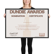 Dundie Awards Nomination Certificate - Framed Poster
