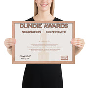 Dundie Awards Nomination Certificate - Framed Poster