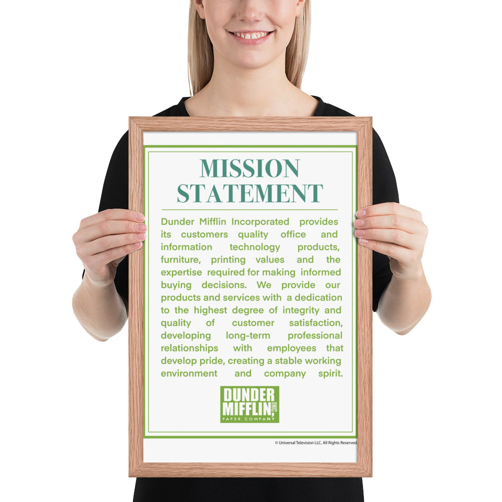 Dunder Mifflin Mission Statement - Framed Poster