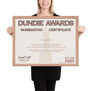 Dundie Awards Nomination Certificate - Framed Poster