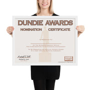 Dundie Awards Nomination Certificate - Framed Poster