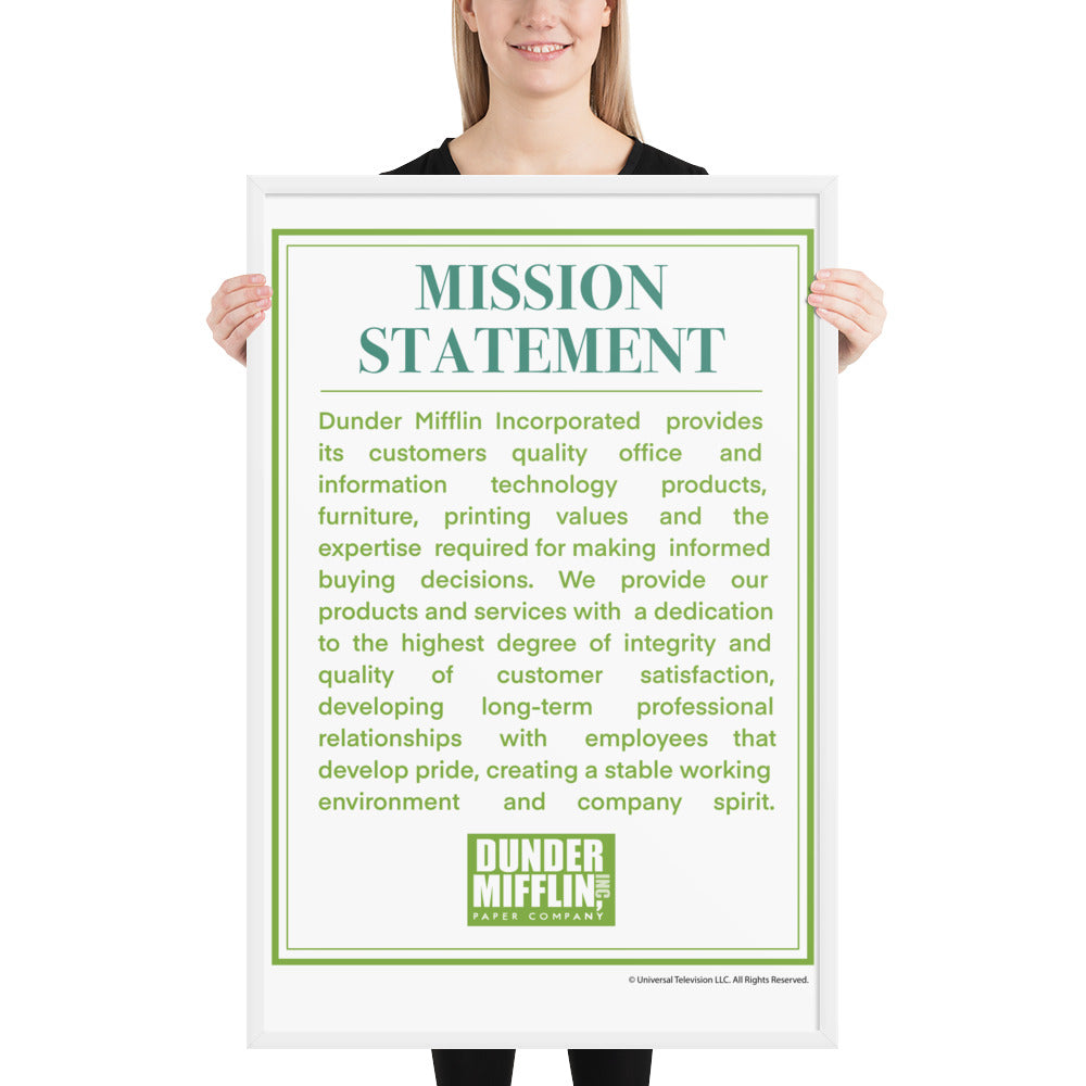Dunder Mifflin Mission Statement - Framed Poster
