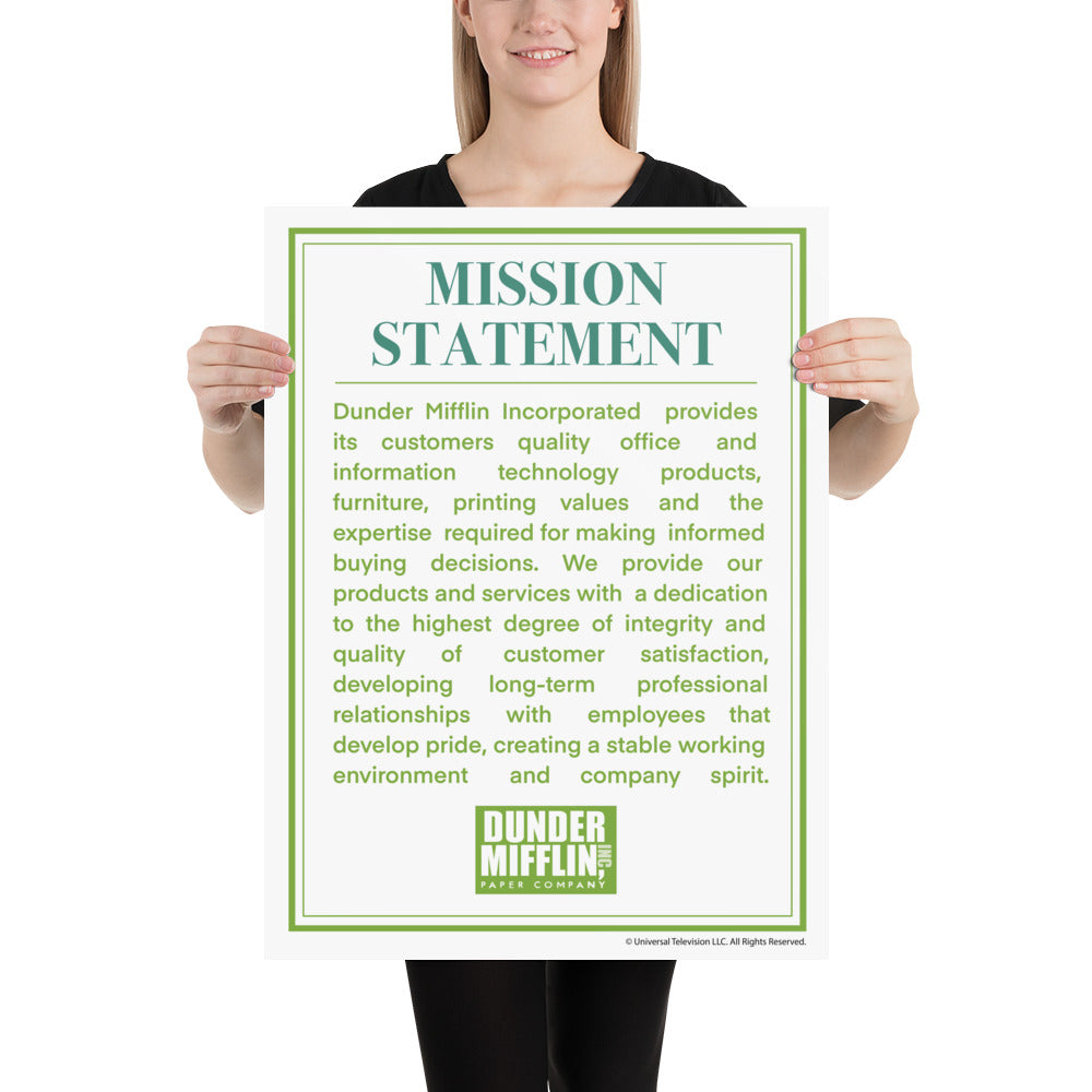Dunder Mifflin Mission Statement - Poster