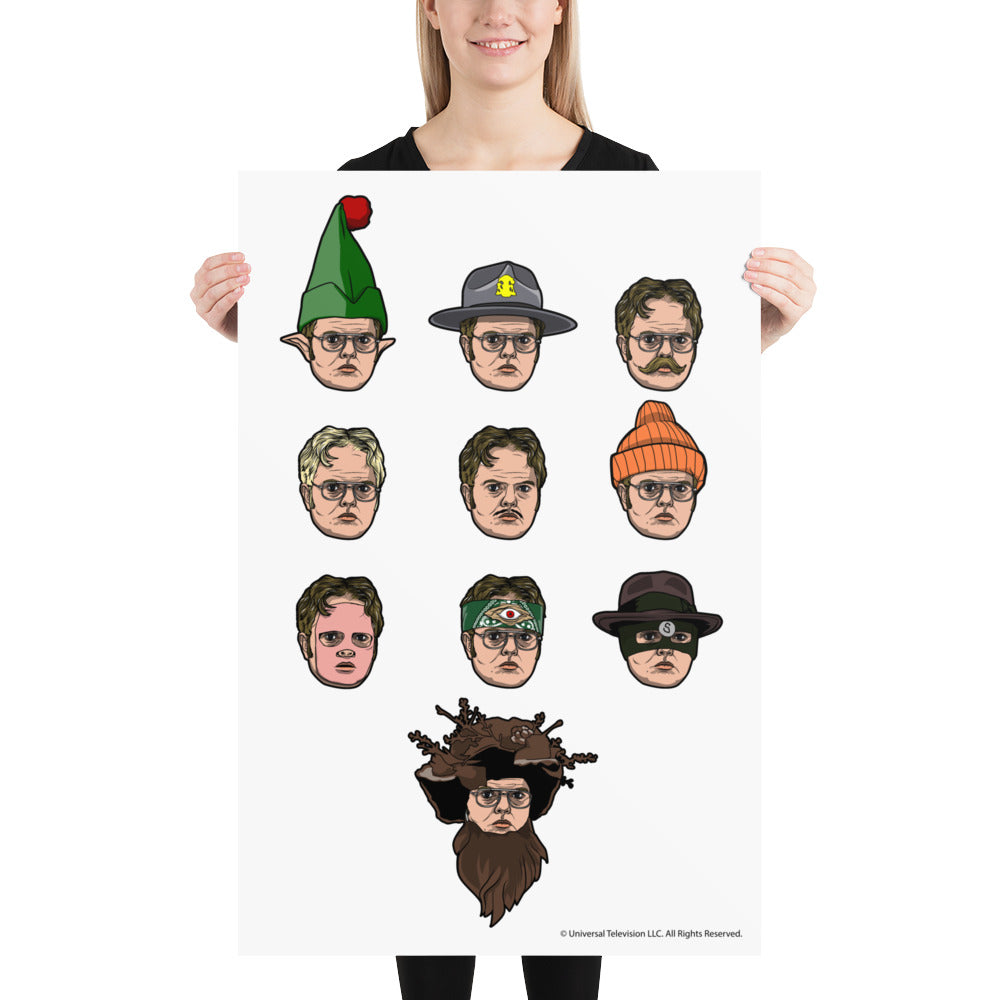 Faces Of Dwight Poster