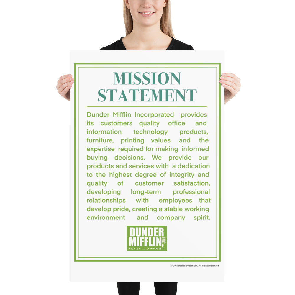 Dunder Mifflin Mission Statement - Poster