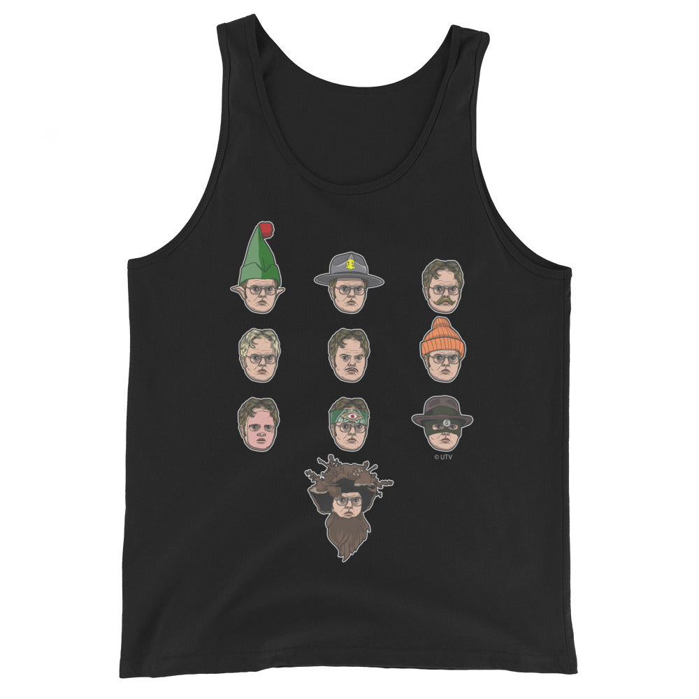 Faces of Dwight Men's Tank Top-Moneyline