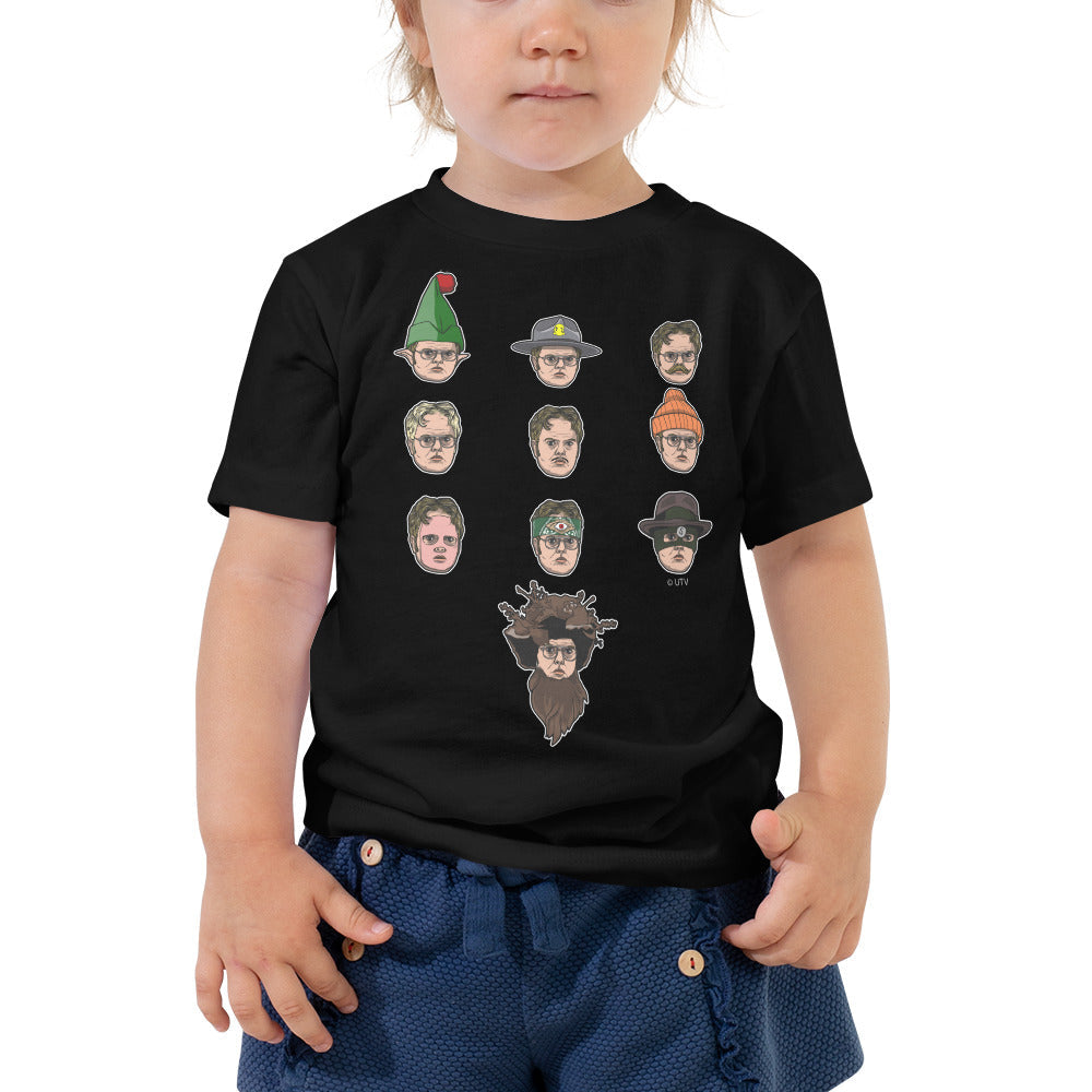 Faces of Dwight Toddler Tee-Moneyline