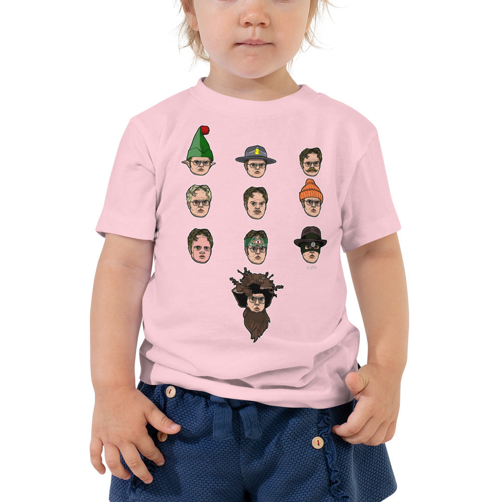 Faces of Dwight Toddler Tee-Moneyline
