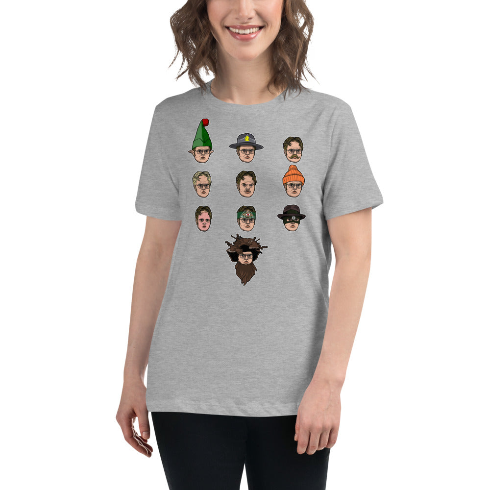Faces of Dwight Women's Relaxed T-Shirt-Moneyline