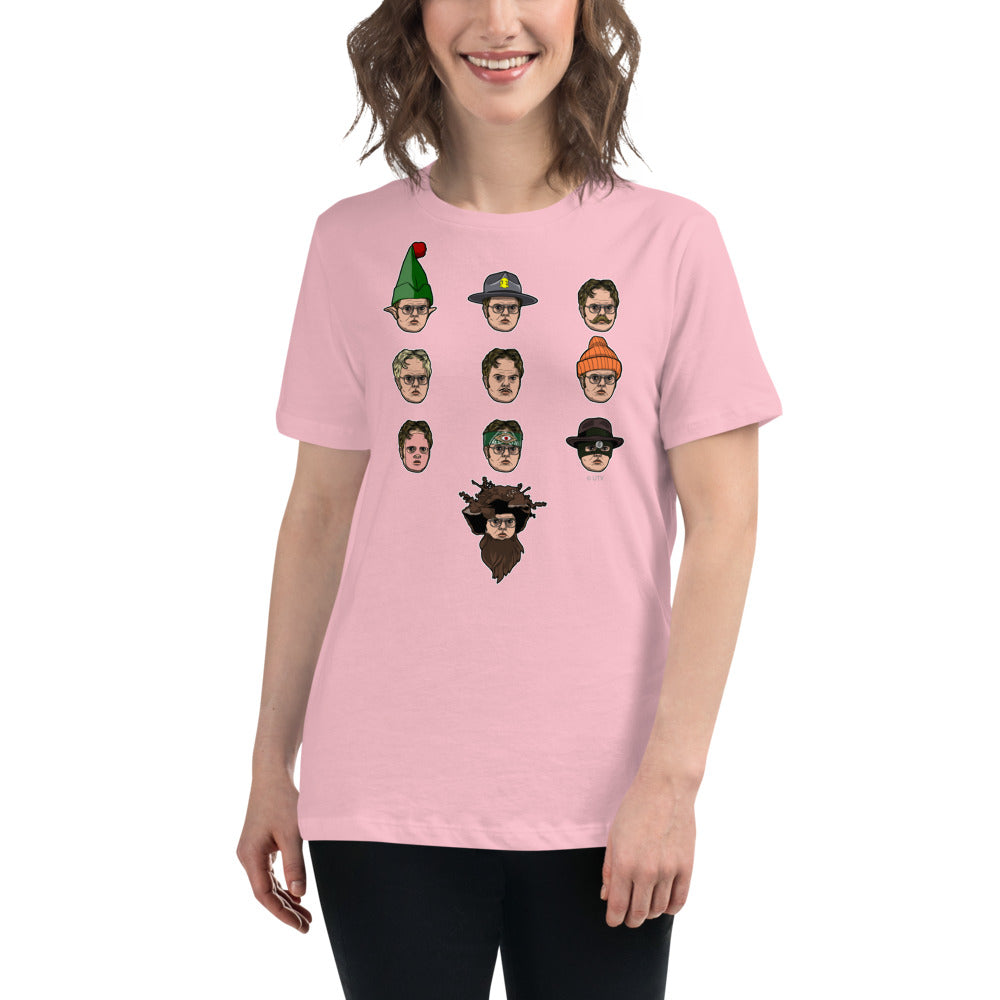 Faces of Dwight Women's Relaxed T-Shirt-Moneyline