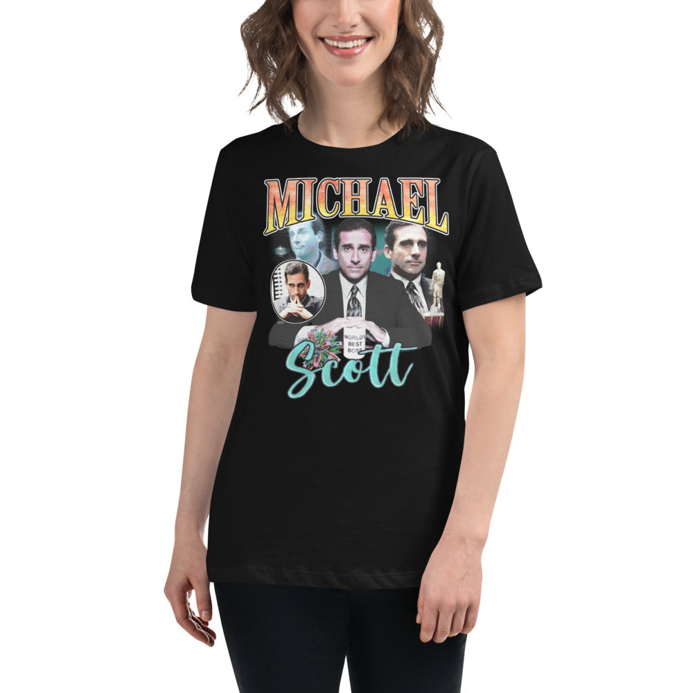 Michael Scott Vintage Women's Relaxed T-Shirt-Moneyline
