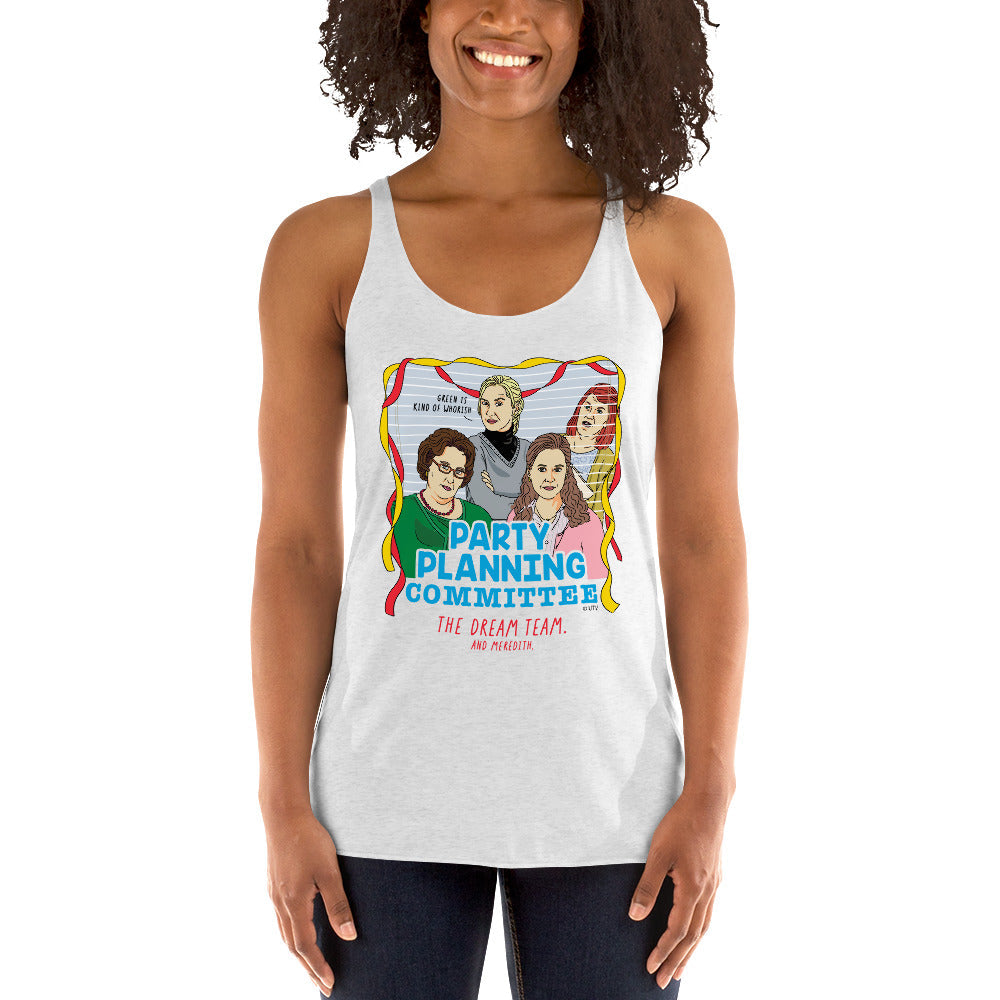 Party Planning Committee Women's Racerback Tank-Moneyline