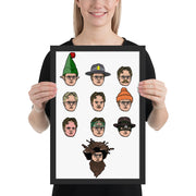 Faces of Dwight Framed Poster