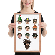 Faces of Dwight Framed Poster