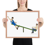 Dwight & Mose Seesaw Framed Poster