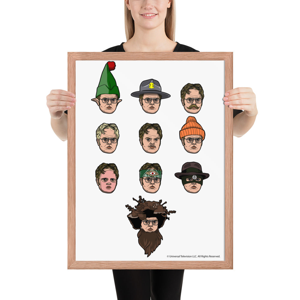 Faces of Dwight Framed Poster