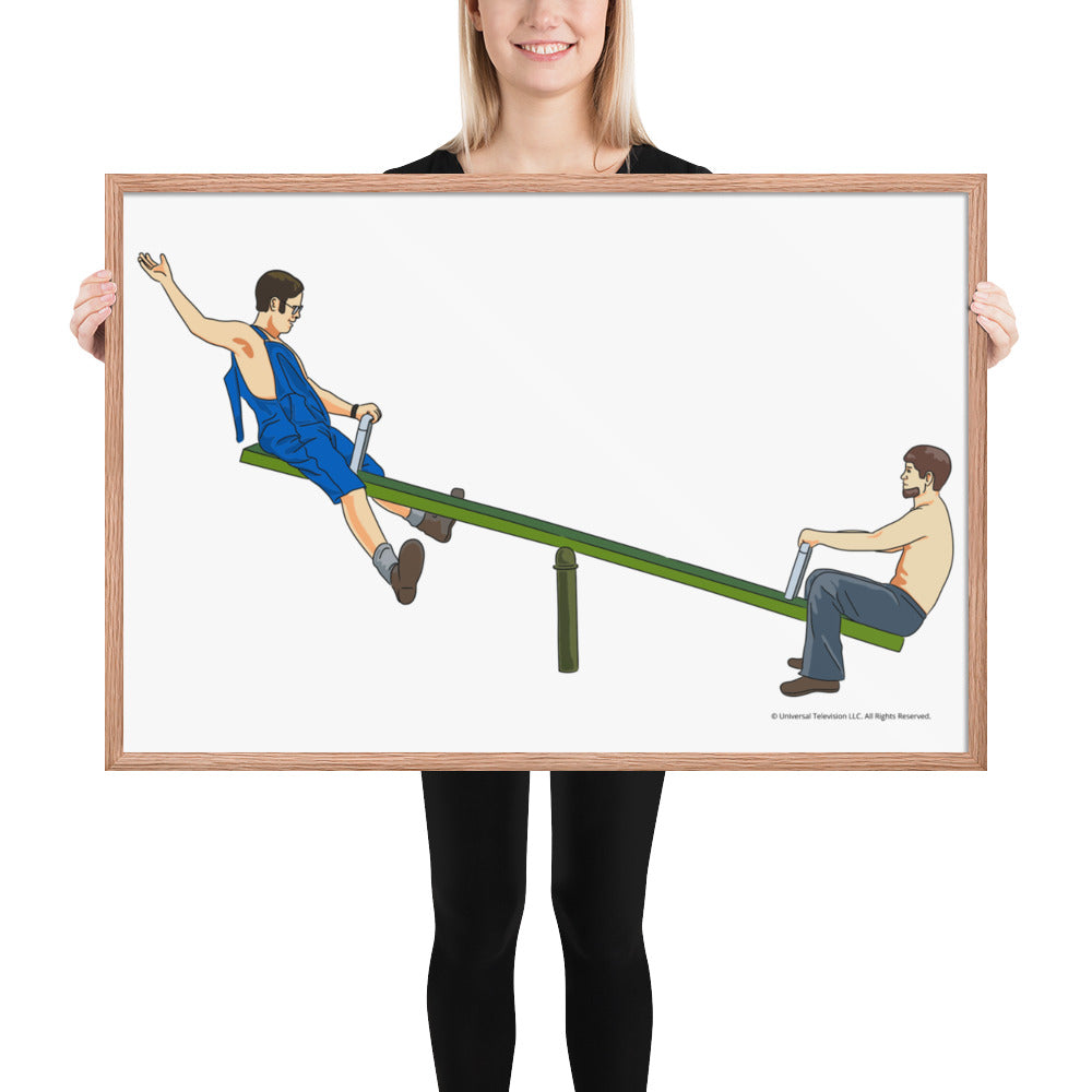 Dwight & Mose Seesaw Framed Poster