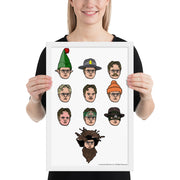 Faces of Dwight Framed Poster