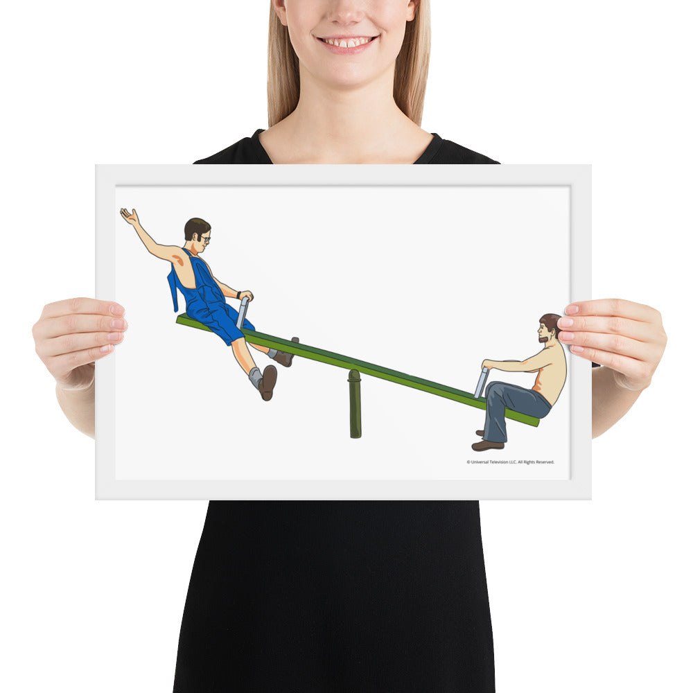 Dwight & Mose Seesaw Framed Poster