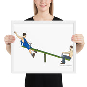 Dwight & Mose Seesaw Framed Poster