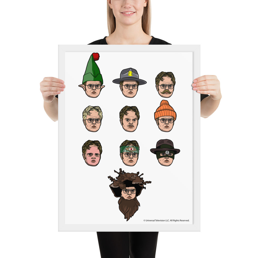 Faces of Dwight Framed Poster