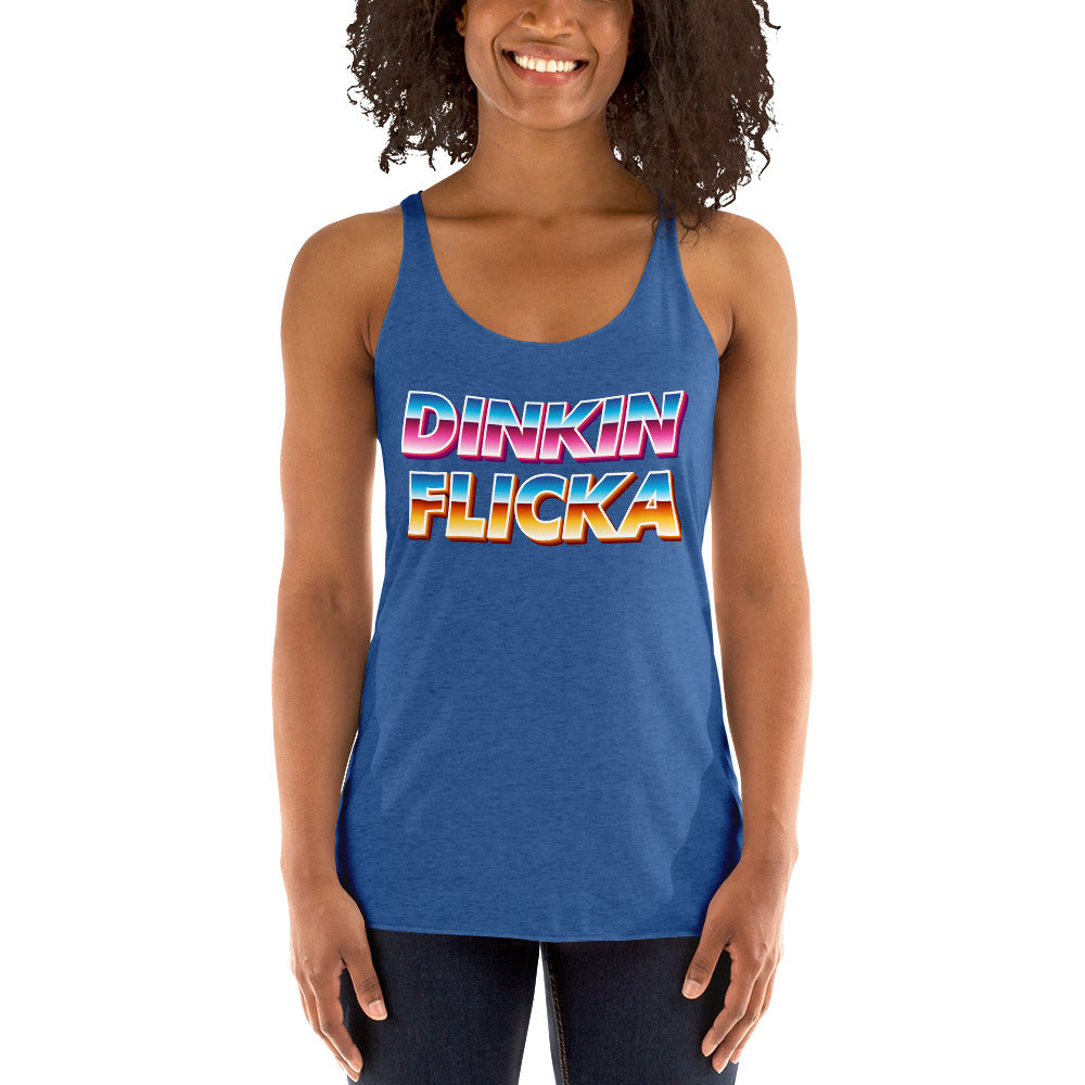 Retro Dinkin Flicka Women's Racerback Tank-Moneyline