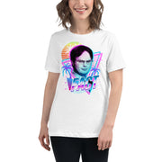 Synthwave Dwight Women's Relaxed T-Shirt-Moneyline