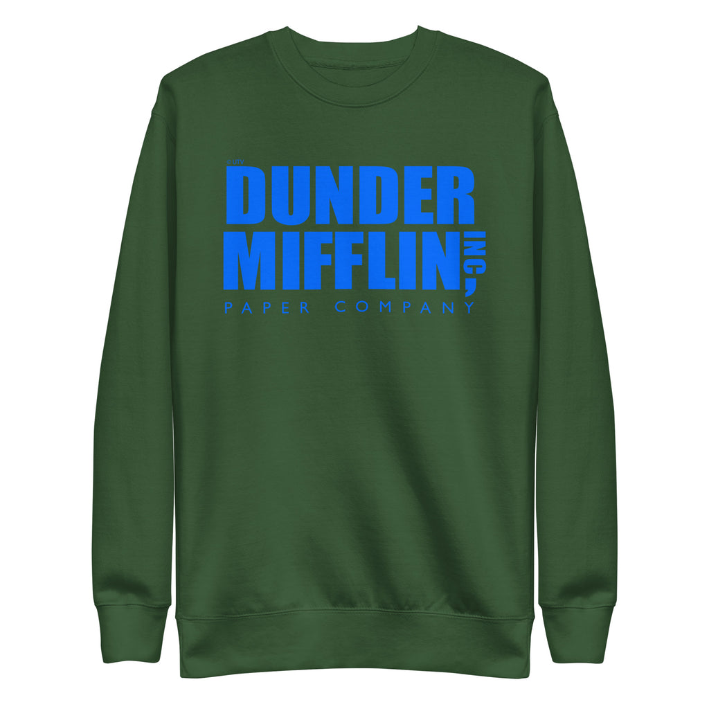 Dunder Mifflin Logo, Blue - Unisex Premium Sweatshirt