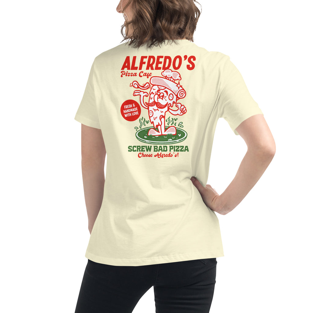 Alfredo's Pizza Cafe Front/Back Women's Relaxed T-Shirt