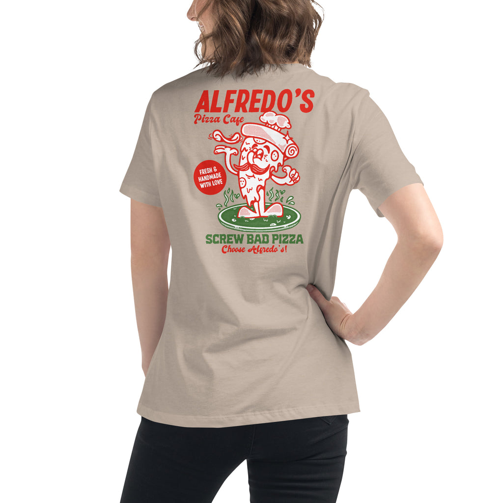 Alfredo's Pizza Cafe Front/Back Women's Relaxed T-Shirt