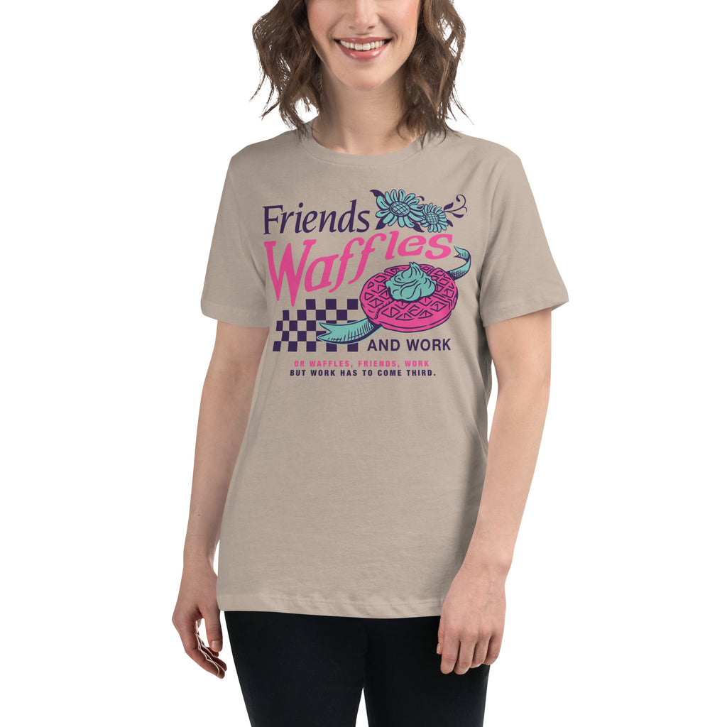 Friends, Waffles, And Work - Women's T-Shirt