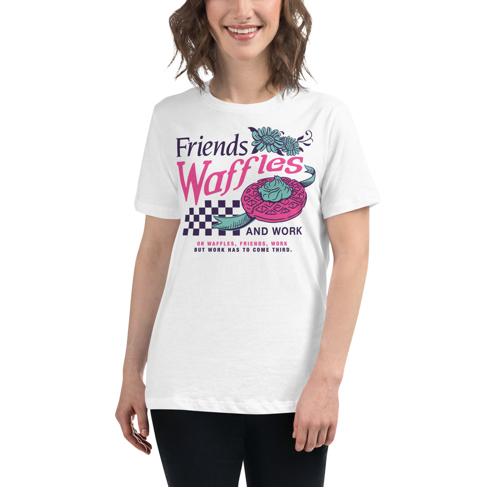 Friends, Waffles, And Work - Women's T-Shirt